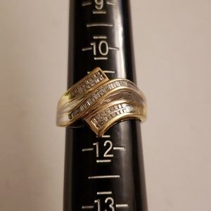 Two Tone Ring with Diamonds